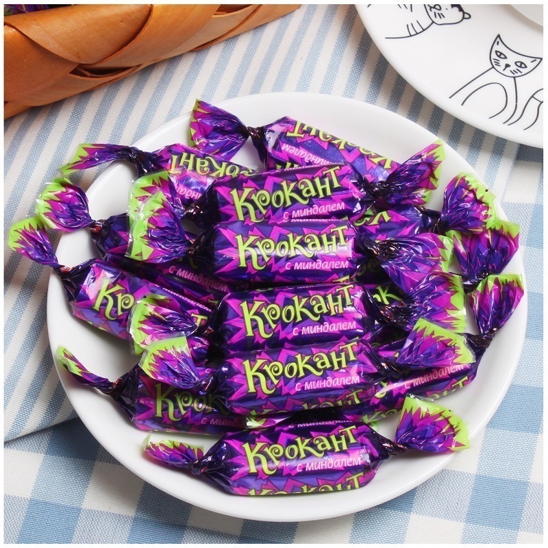 俄罗斯紫皮糖进口原装正品喜糖果散装kpokaht过年货巧克力零食品