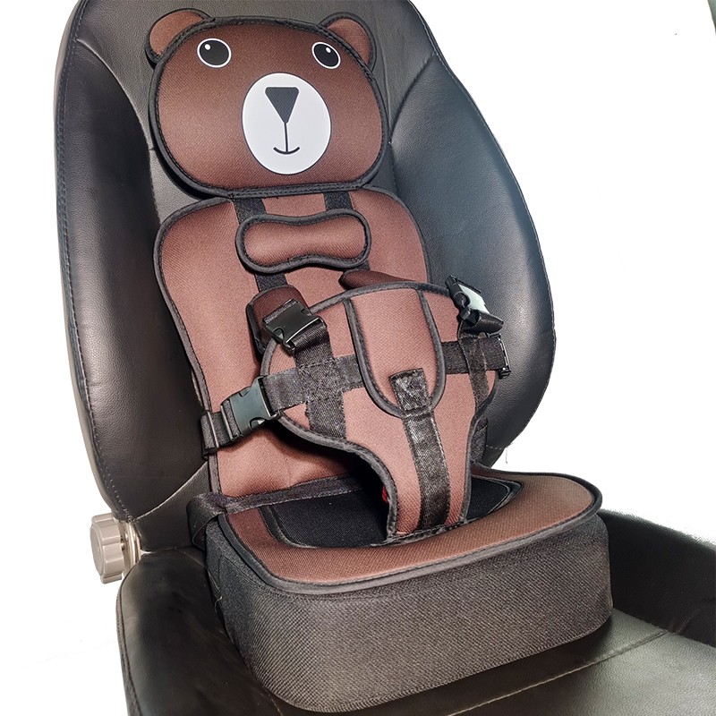 卡通熊婴儿童安全座椅固定带便携式宝宝用车载增高坐垫0-4-12岁