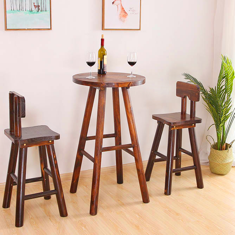 阳台小茶几三件套茶几椅简约现代户外实木圆桌子创意休闲桌椅组合