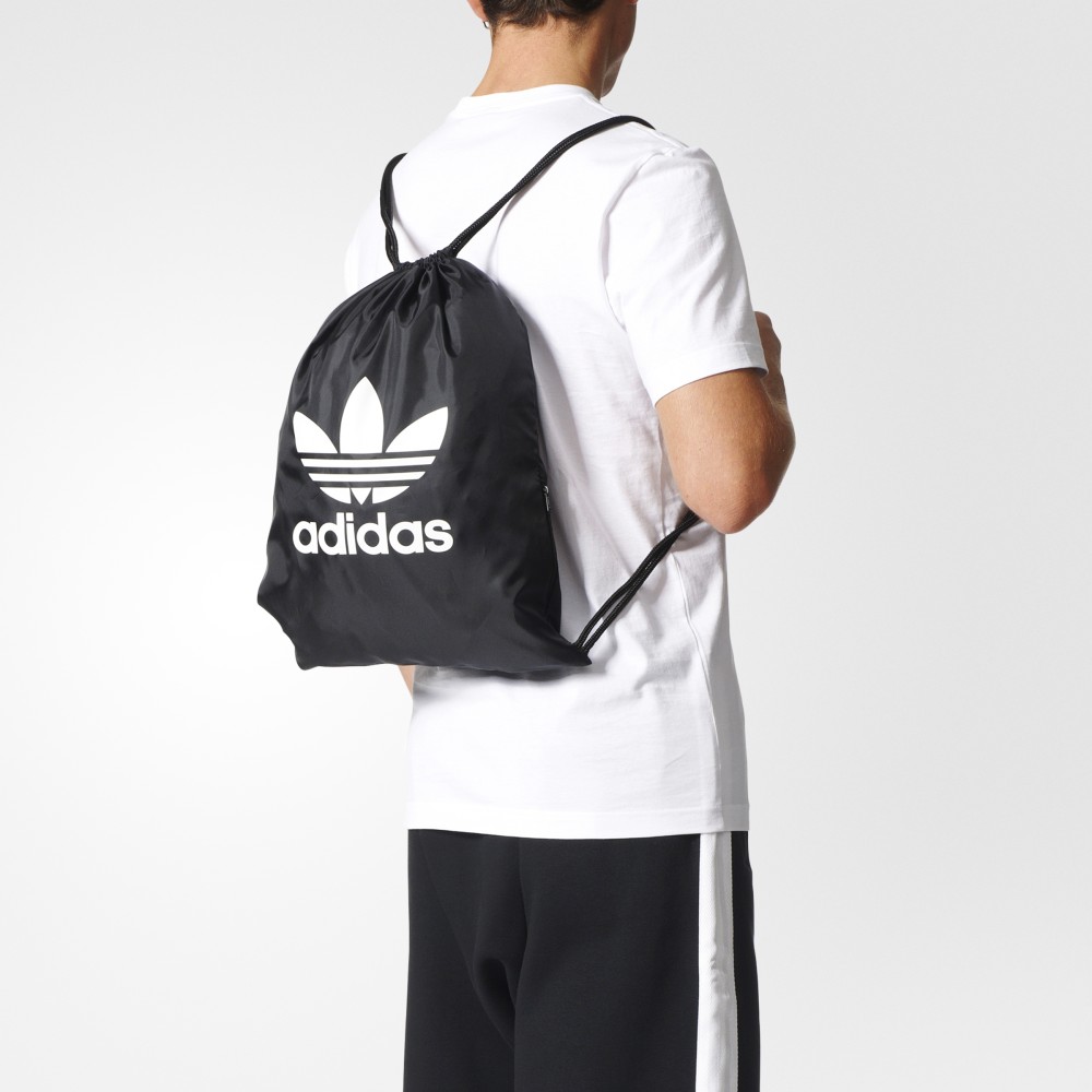 adidas阿迪达斯抽绳包三叶草男女包运动旅行游登山双肩背包束口袋