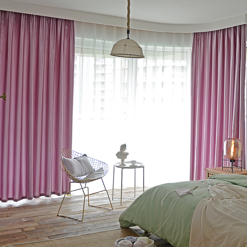 窗帘成品特价清仓处理客厅阳台飘窗遮光布料卧室现代简约纯色北欧