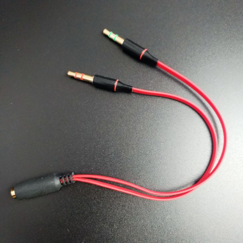 电脑耳机转接头音频线二合一转接线手机麦克风一分二转换器分线器