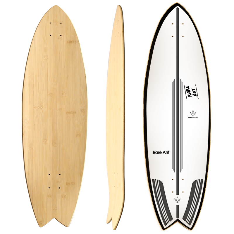 4代全新陆地冲浪板滑板板面 强化竹玻纤 高灵活性飞边轮弧26*90cm