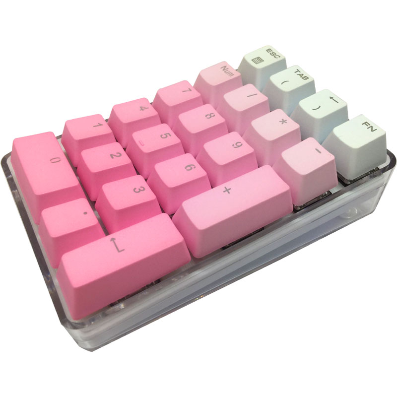 驰尚 魔蛋晶体数字机械笔记本电脑USB外接小键盘PBT彩虹粉色可爱