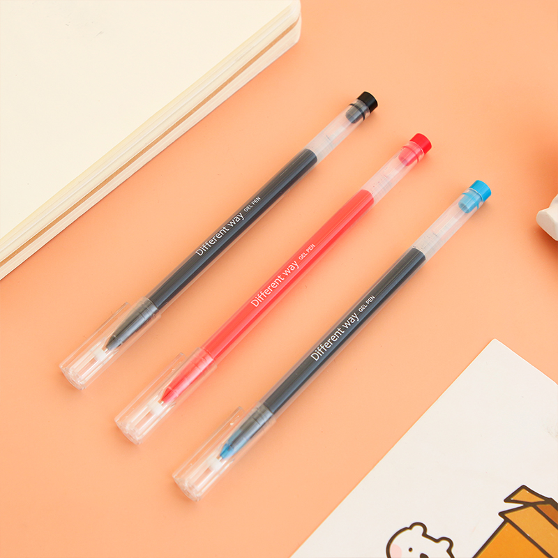 真彩中性笔0.5碳素笔学生用文具办公用品黑红笔针管学习签字水笔