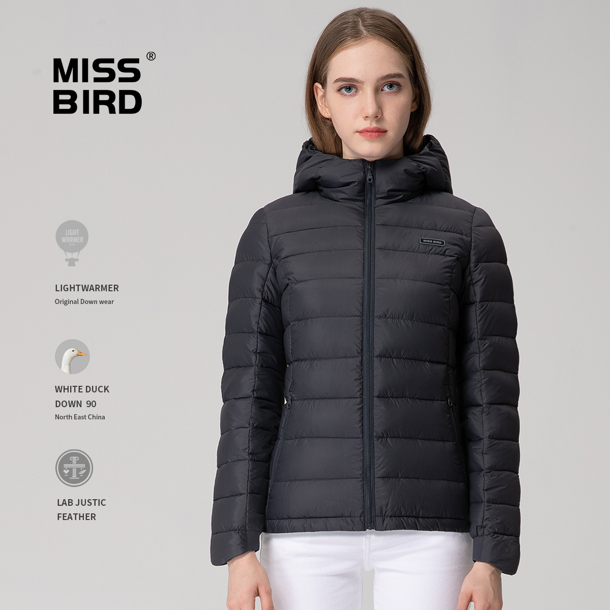 MISS BIRD 「会员专享199」超轻羽绒服女款轻薄短款冬装2019新款