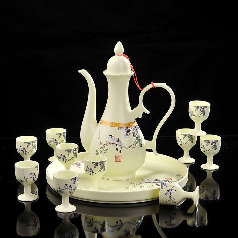 景德镇陶瓷器宫廷风中式白酒酒具套装家用酒壶烈酒杯子套件礼品