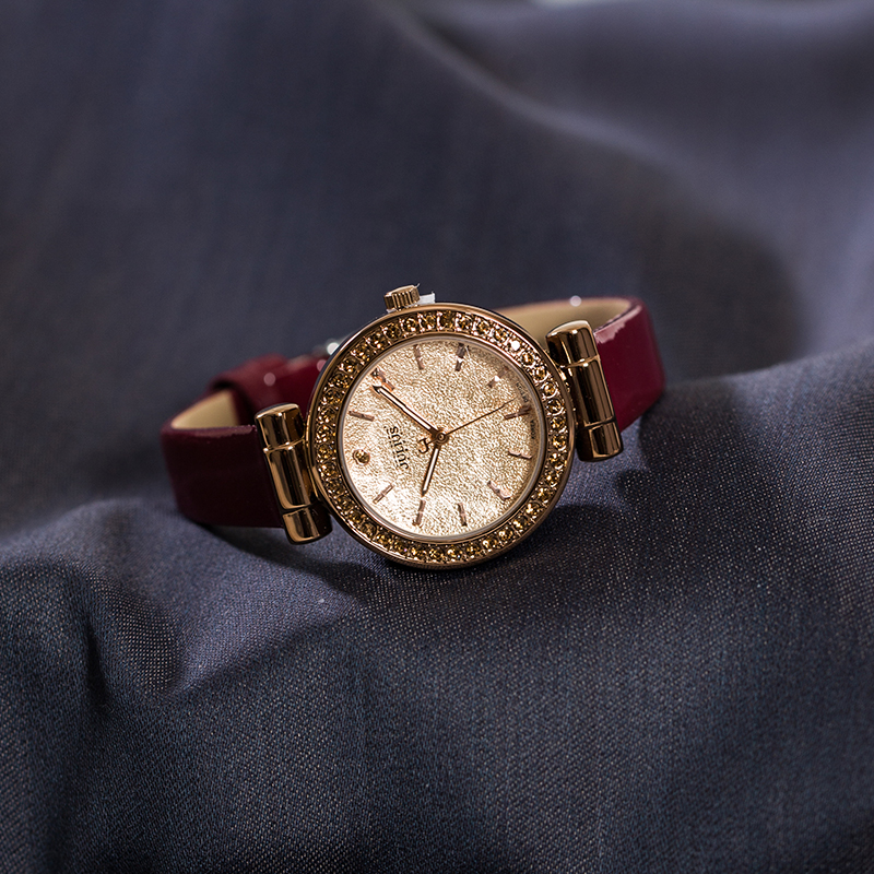 正品julius聚利时韩版夜光女表钻石切割面水钻皮带OL时尚女士手表