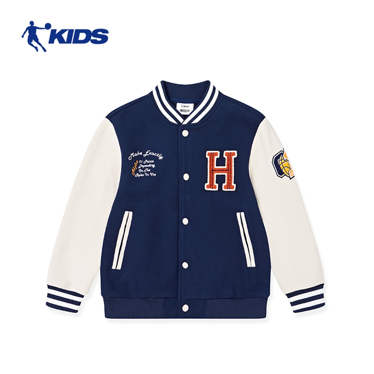 【商场同款】乔丹男童儿童棒球服加绒加厚大童运动外套T8241220