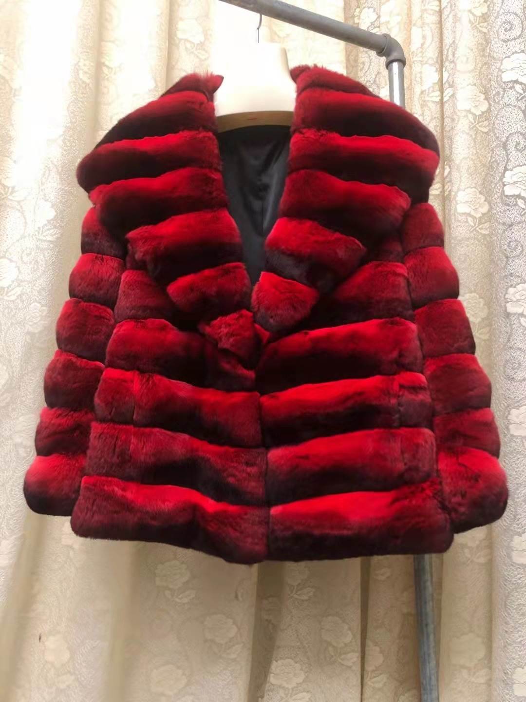 特价2021新款大红色粟鼠龙猫青紫兰保暖时尚奢华女皮草外套