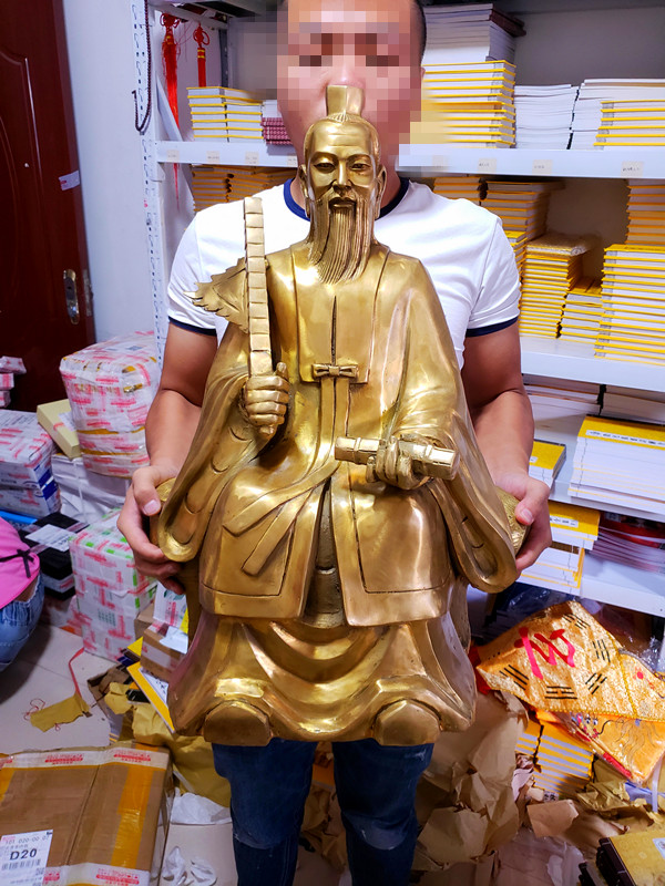姜太公铜像高约60厘米姜子牙神像姜尚佛像道教用品铜器工艺品铜雕