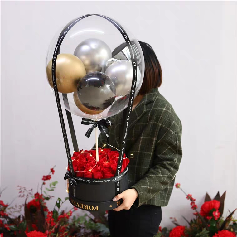 哈尔滨大庆齐齐哈尔鲜花速递网红生日玫瑰花束告白惊喜气球送女友