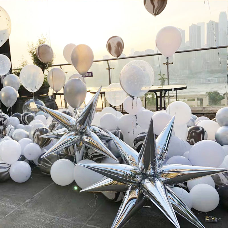 ins爆炸星气球开业促销酒吧柜台商场陈列生日宴会活动布置铝膜球