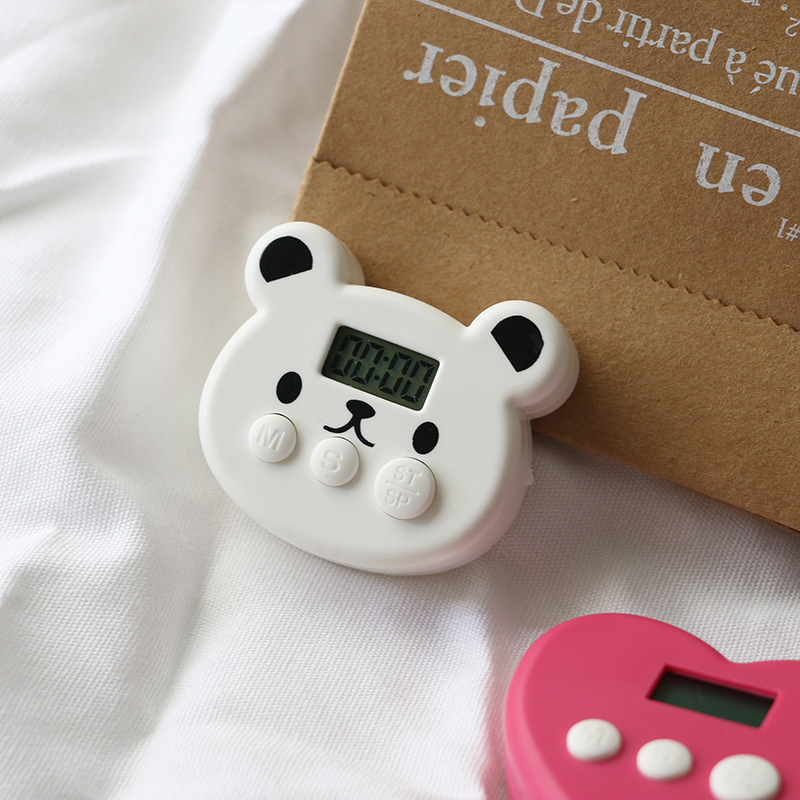 韩国简约ins少女心爱心小熊计时器烘培提醒器学生学习做题定时器