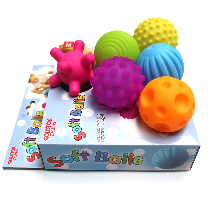 婴儿感统触觉感知手抓球玩具 训练球宝宝按摩软胶球波波球可啃咬