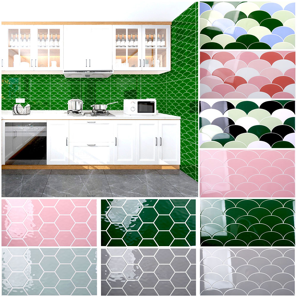 300x600瓷砖厨房卫生间阳台室内墙砖粉绿白异形拼花砖内墙釉面砖