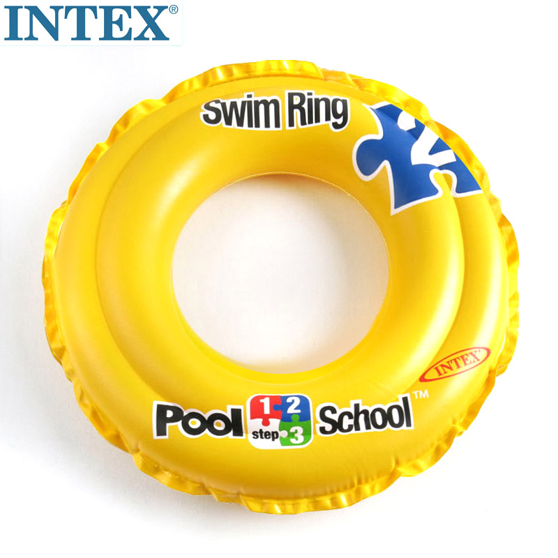 Intex 黄色双安全气囊男童女童儿童腋下圈婴儿游泳圈温泉女童泳圈