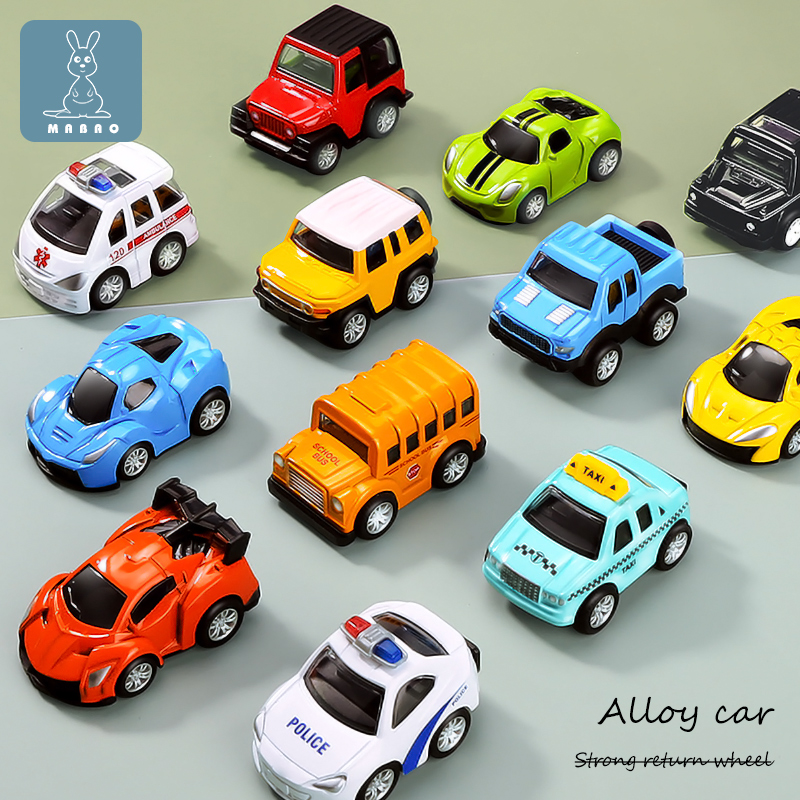 儿童回力车惯性小汽车宝宝玩具车小型合金车模型套装男孩1-3周岁2