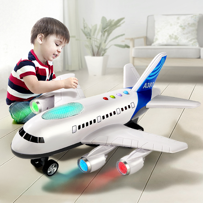 儿童玩具飞机仿真A380客机模型男孩宝宝音乐超大号耐摔惯性玩具车