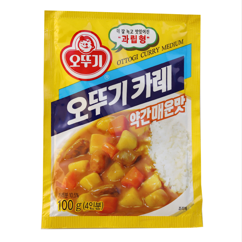韩国进口不倒翁咖喱粉调味品速食家用咖喱饭奥土基鸡调料微辣100g
