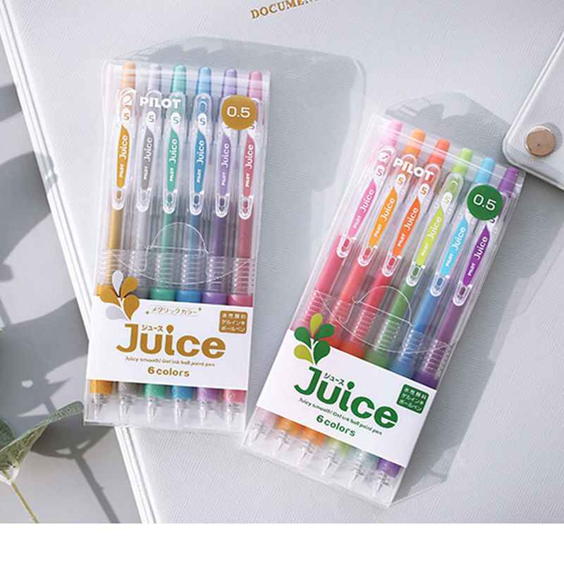 6支套装日本百乐果汁笔juice彩色中性笔金属色水笔学生0.5/0.38mm