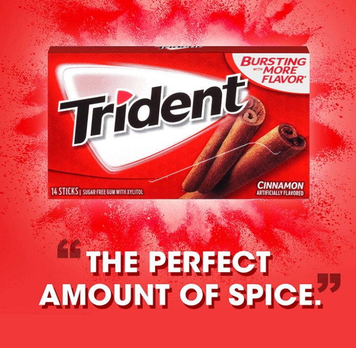 新美国原装进口Trident/三叉戟木糖醇无糖口香糖肉桂薄荷8包包邮