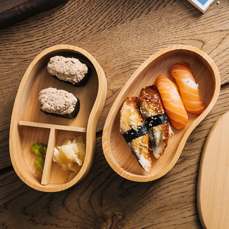 ijarl亿嘉木质饭盒日式便当盒2层分格寿司盒便携水曲柳双层饭盒