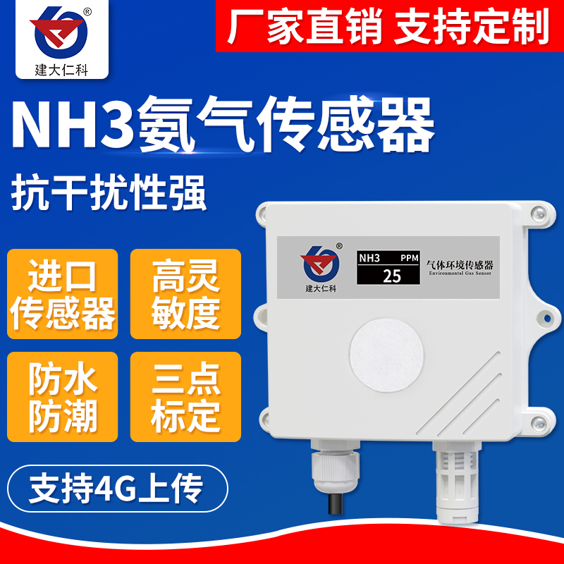 氨气传感器NH3浓度监测气体变送器养殖农场臭气味公厕氨气检测仪