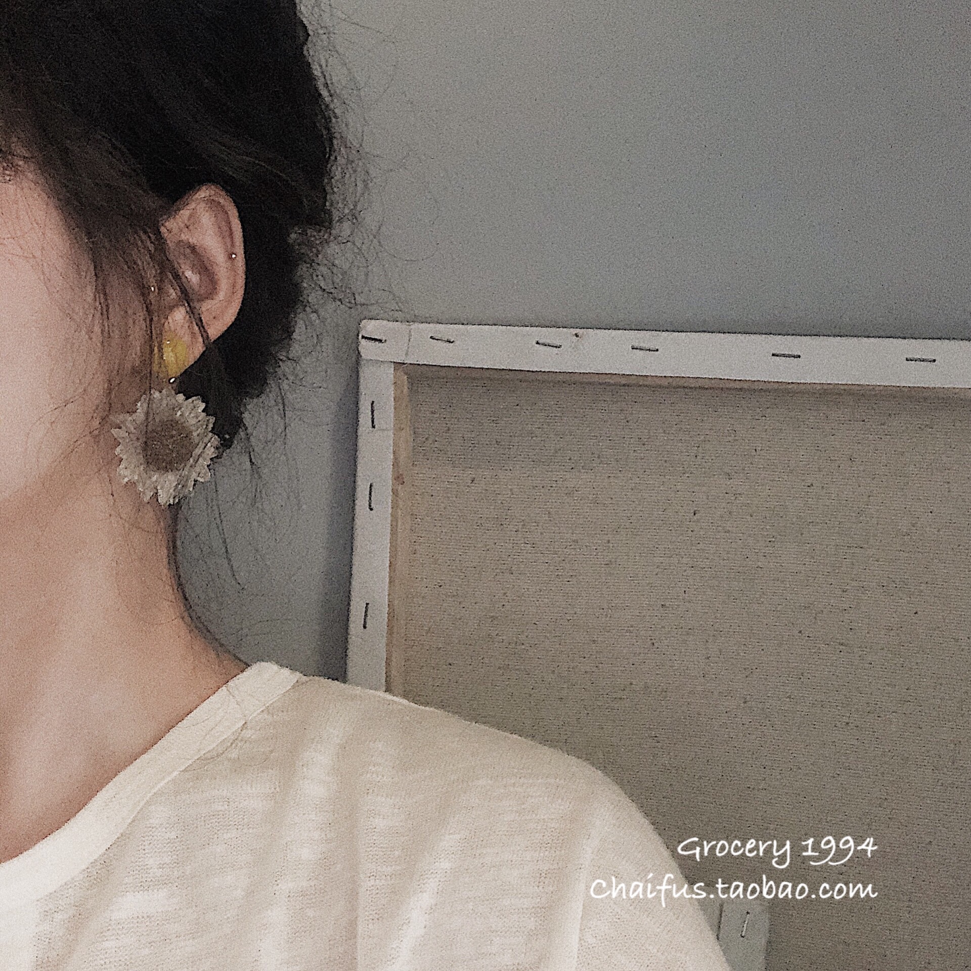 Chaifu studio /E586 小清新超仙少女ins透明向日葵花朵耳坠耳环