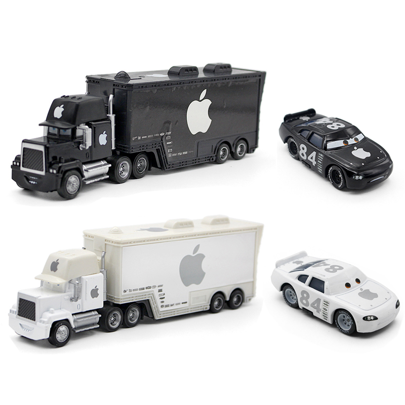 汽车总动员合金儿童玩具车模84号白色苹果黑色苹果赛车货柜车