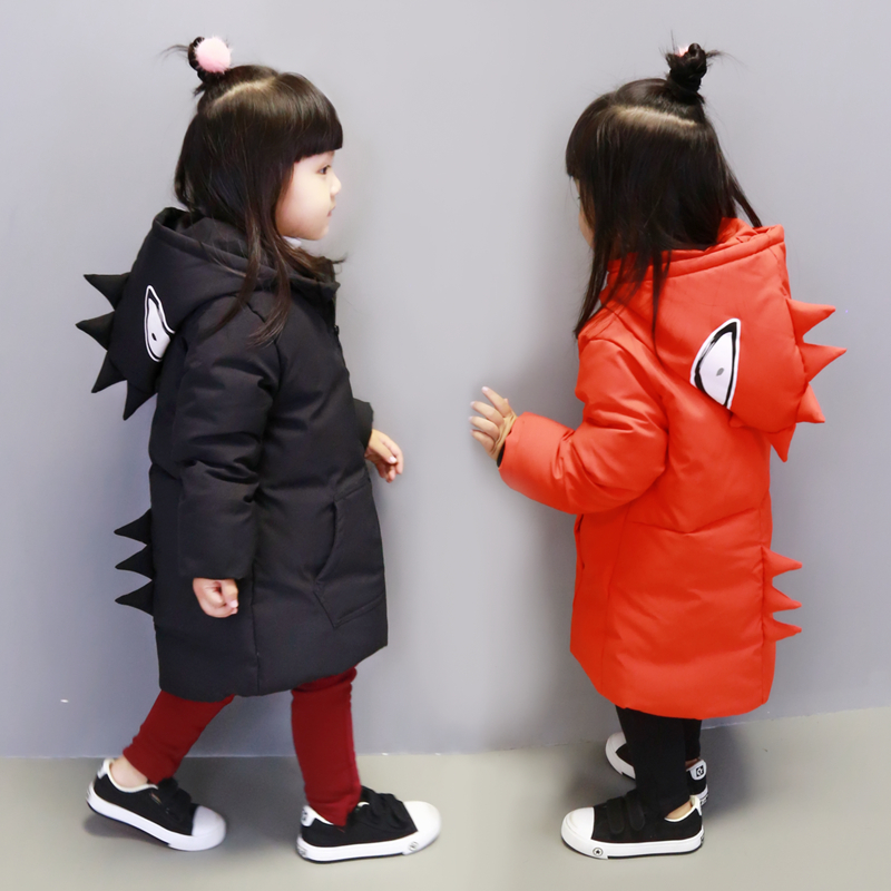 女童冬装2019新款宝宝儿童棉衣服超洋气公主外套韩版中长款潮卡通