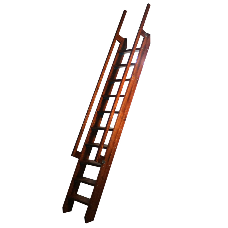 实木梯子高双扶手定制室内直单一字登高爬时尚简约小loft阁楼楼梯