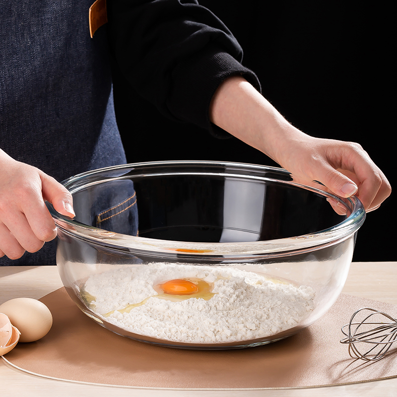 透明玻璃碗大号微波炉烤箱专用耐热高温家用揉面沙拉碗打蛋和面盆