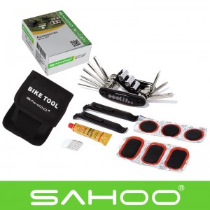 SAHOO乐炫 自行车多功能组合工具套装 修车补胎工具 单车补胎套装