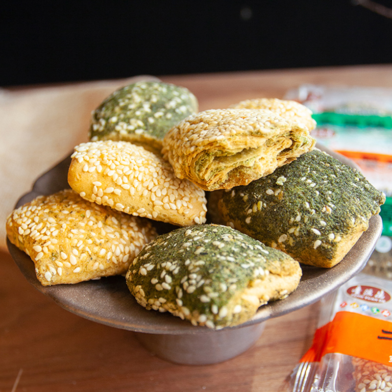 宁波特产奉化千层饼芝麻海苔味传统手工糕点特色休闲小吃茶点零食