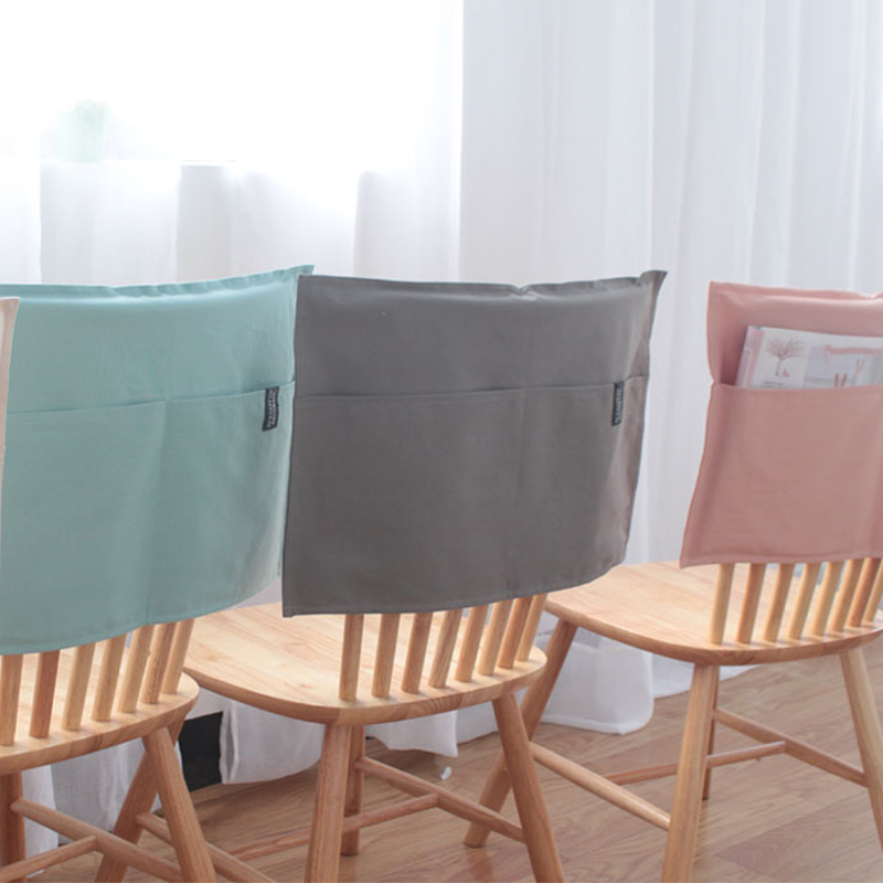 北欧日式简约布艺餐椅套家用餐桌椅子套罩纯棉ins纯色餐厅椅背套