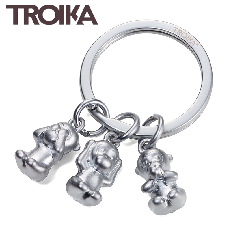 德国TROIKA卡通猴子钥匙扣 创意生肖小猴汽车钥匙圈挂件 生日礼物