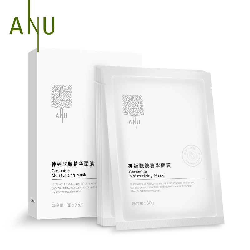 ANU/阿奴神经酰胺精华面贴膜5片修护肌肤角质层