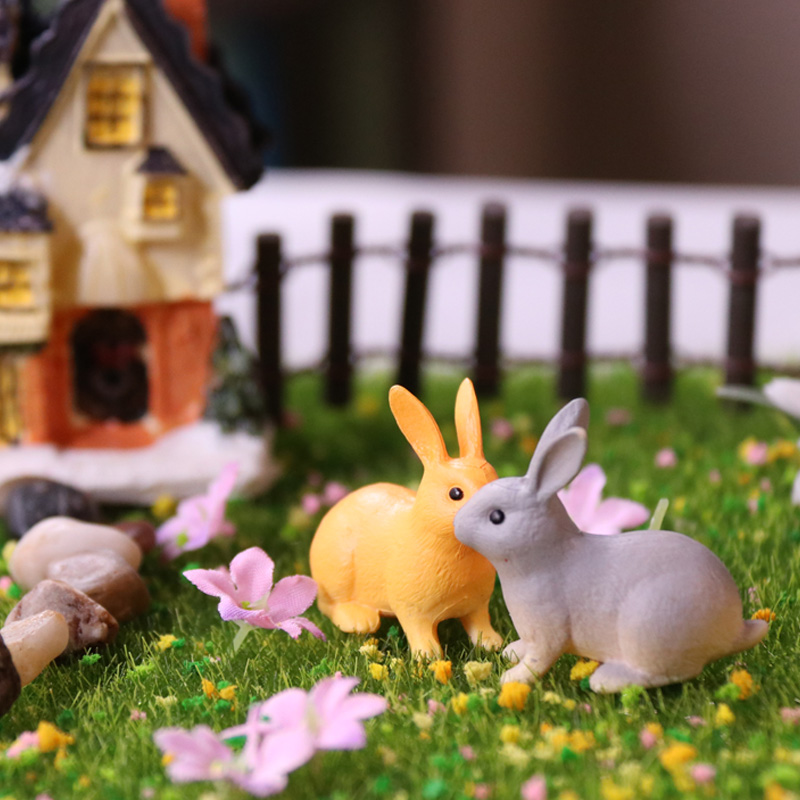 仿真动物小兔子微景观花盆装饰品小摆件手机柜台婚房装饰儿童玩具