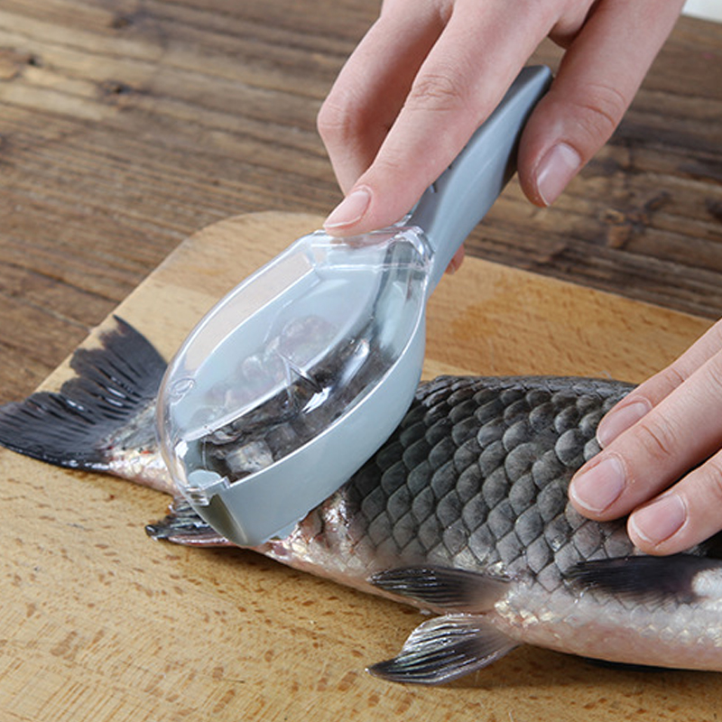 鱼鳞刨带盖子杀鱼刮鱼鳞去鱼鳞神器不伤手加厚塑料实用厨房小工具