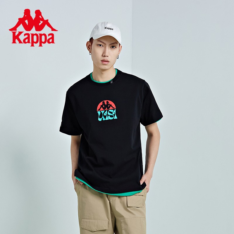 Kappa/背靠背卡帕短袖T恤2022夏季新款男女情侣运动百搭T恤