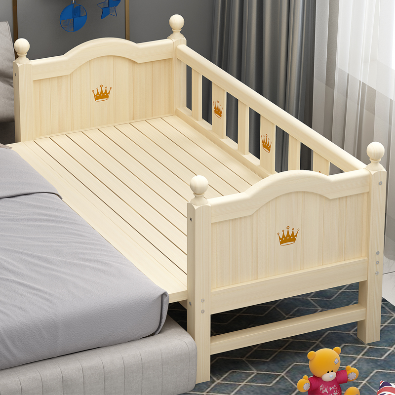 儿童加宽拼接床实木婴儿宝宝延伸床边床带护栏男孩女孩单人床小床
