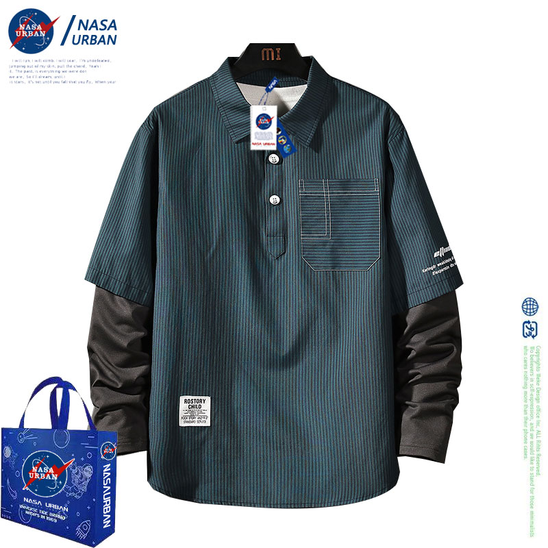 NASA URBAN联名款2022年新款格子衬衫舒适百搭休闲男女同款衬衫