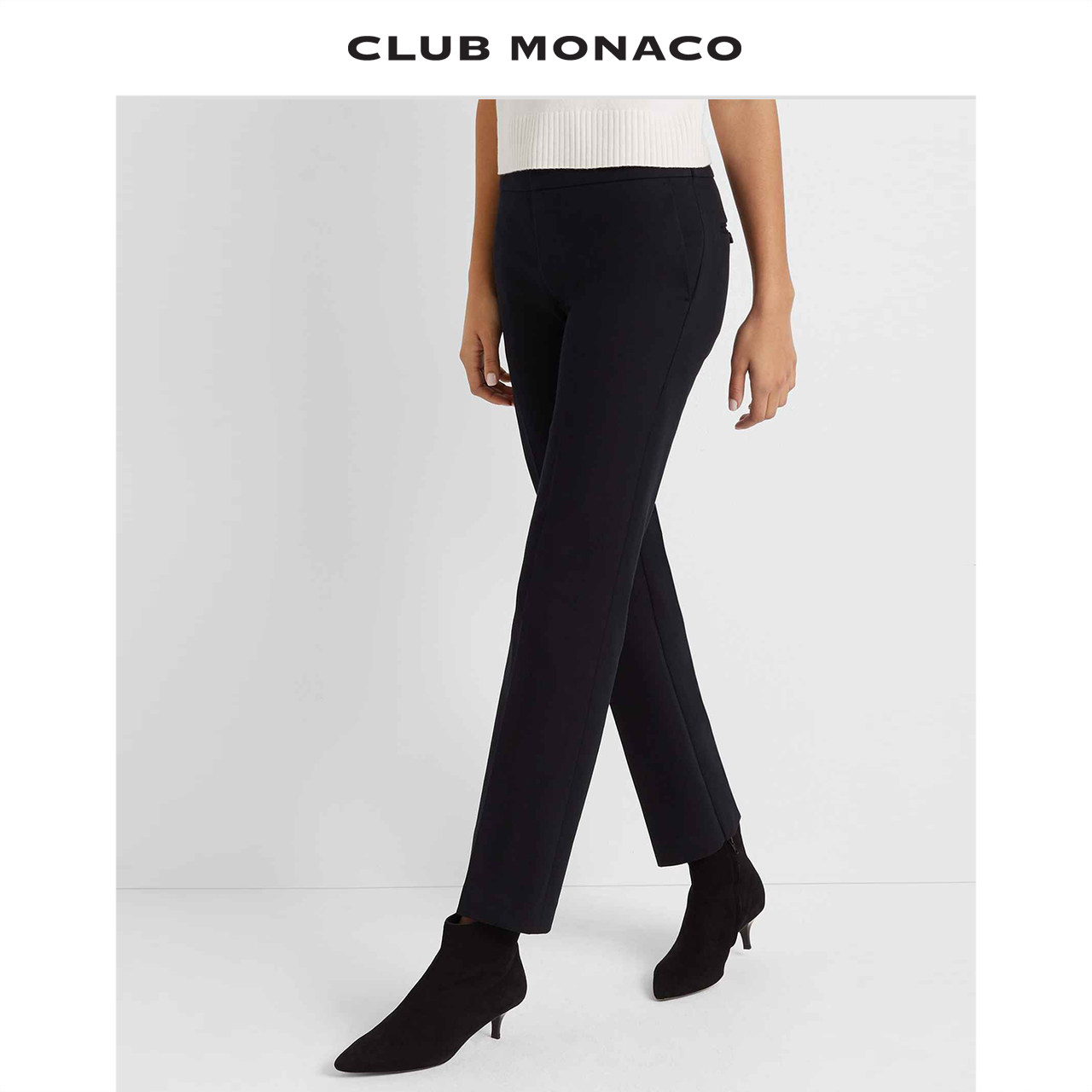 CLUB MONACO女装纯色宽松直筒显瘦休闲西装裤CLASSIC