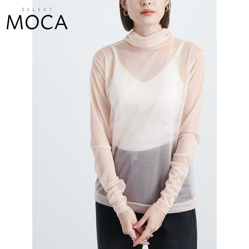 SELECT MOCA日本直邮休闲半透明仙气长袖T恤打底衫上衣内搭女