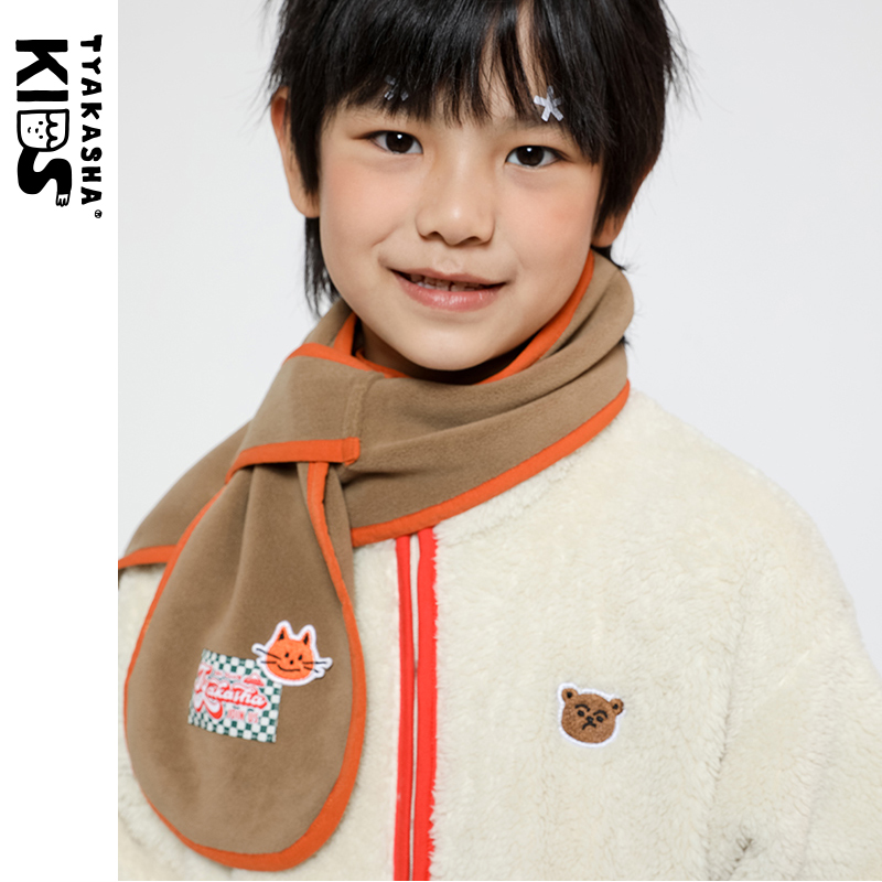 【滑雪】TYAKASHAKIDS塔卡沙童装围巾男女童咖色围脖保暖