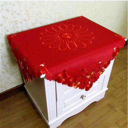 2021床头柜电视cc盖布新款红色喜庆巾冰箱空调防尘罩欧式田园桌布
