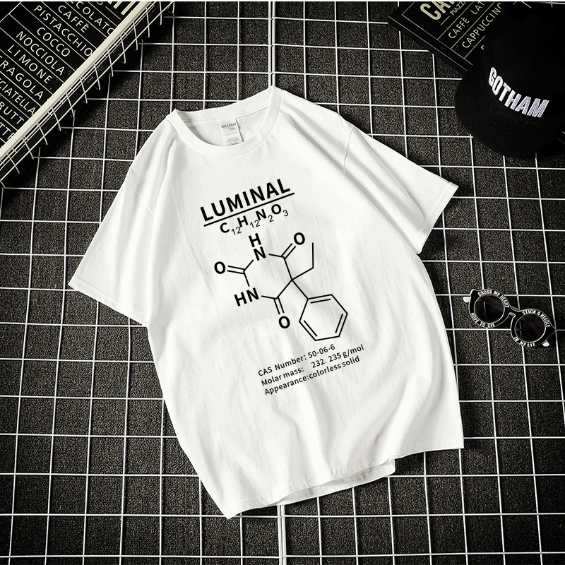 苯巴比妥化学分子式luminal鲁米那镇定剂安催眠短袖T恤男女情侣衫