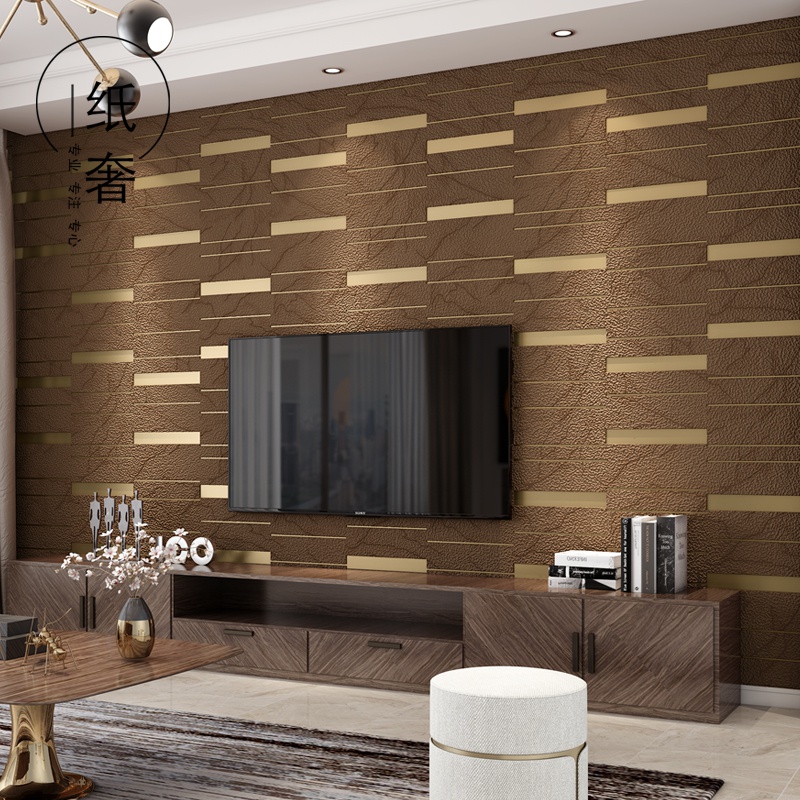 简约现代3D方块立体电视背景墙壁纸影视墙卧室客厅沙发无纺布绒面
