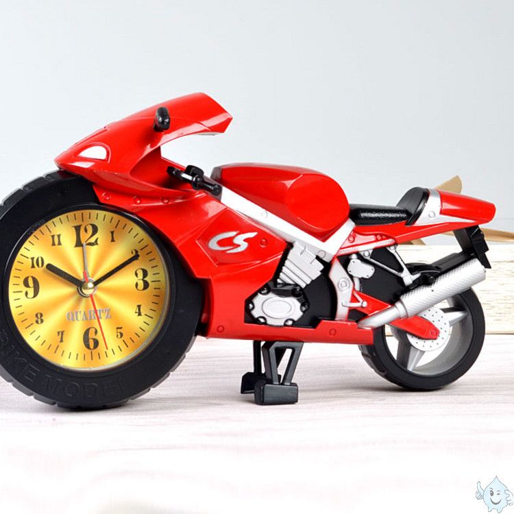 新款 时钟汽车造型模型摩托车儿童可爱闹钟塑料。台钟/闹钟单面